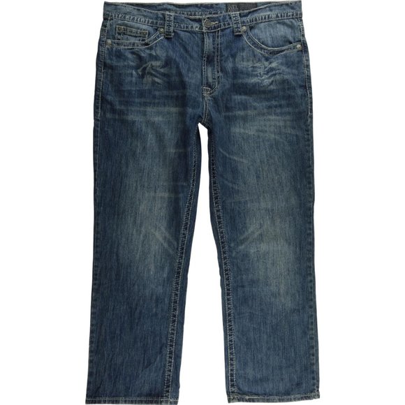TK Axel Treadwell Relaxed Straight Oxford Wash Jeans Men's 38x30 Stretch A902 - Picture 1 of 12